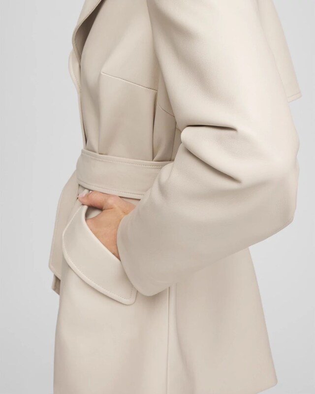 Buttery-Soft Faux Leather Trench Coat - image 4